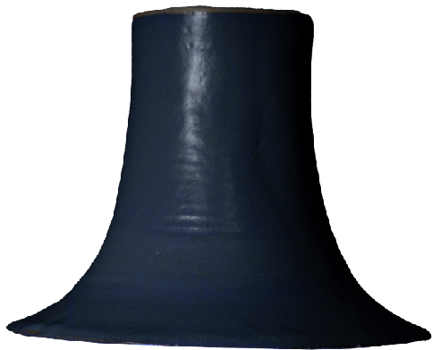 tall curve single dark blue foggy — night